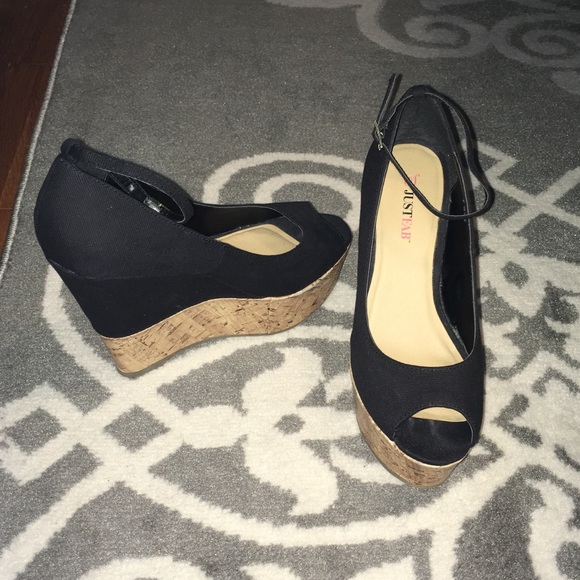 CLOSET CLOSING! JustFab platform wedge peeptoe EUC - Picture 8 of 8